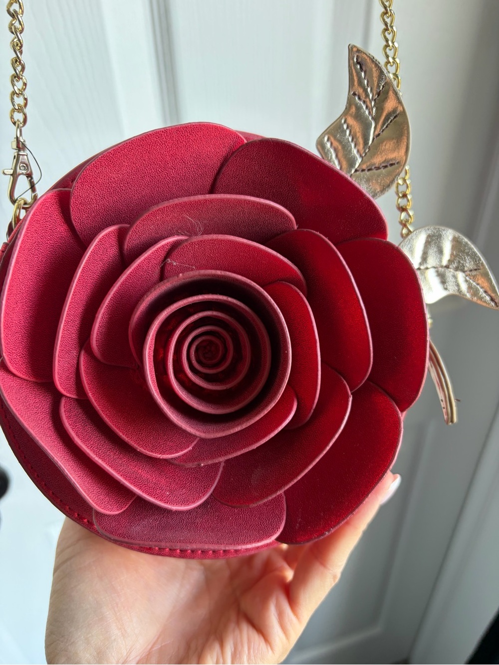 Danielle Nicole Red Rose Crossbody with Gold Chain - Picture 2 of 8